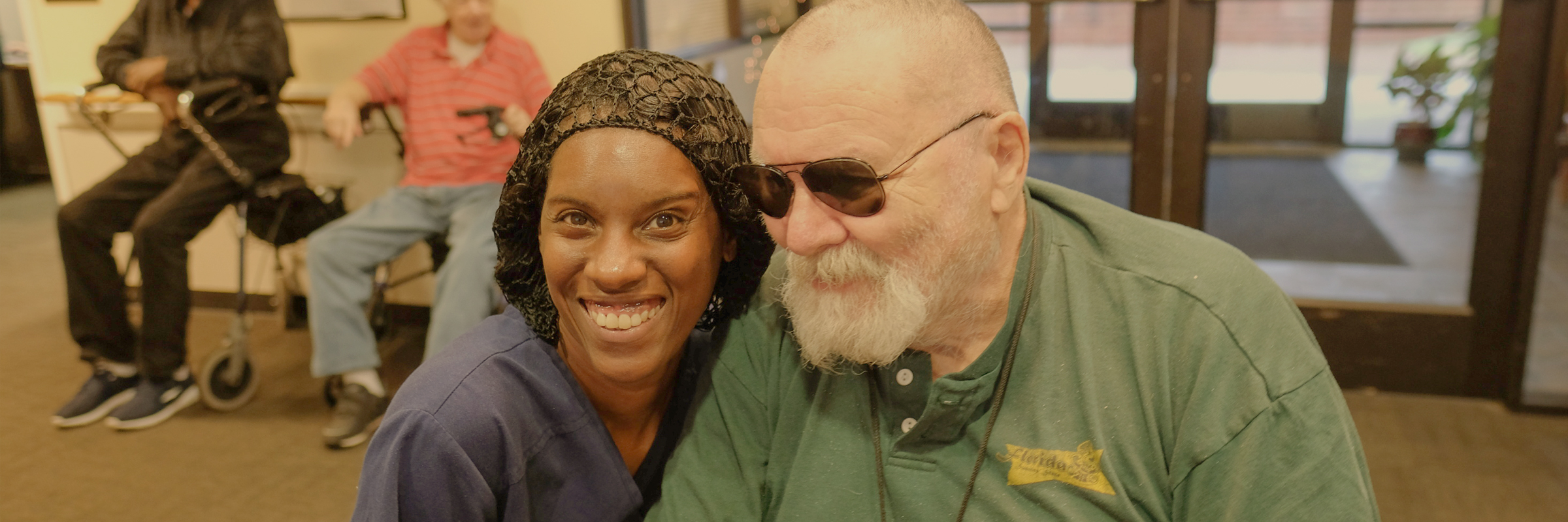 Staff and resident
