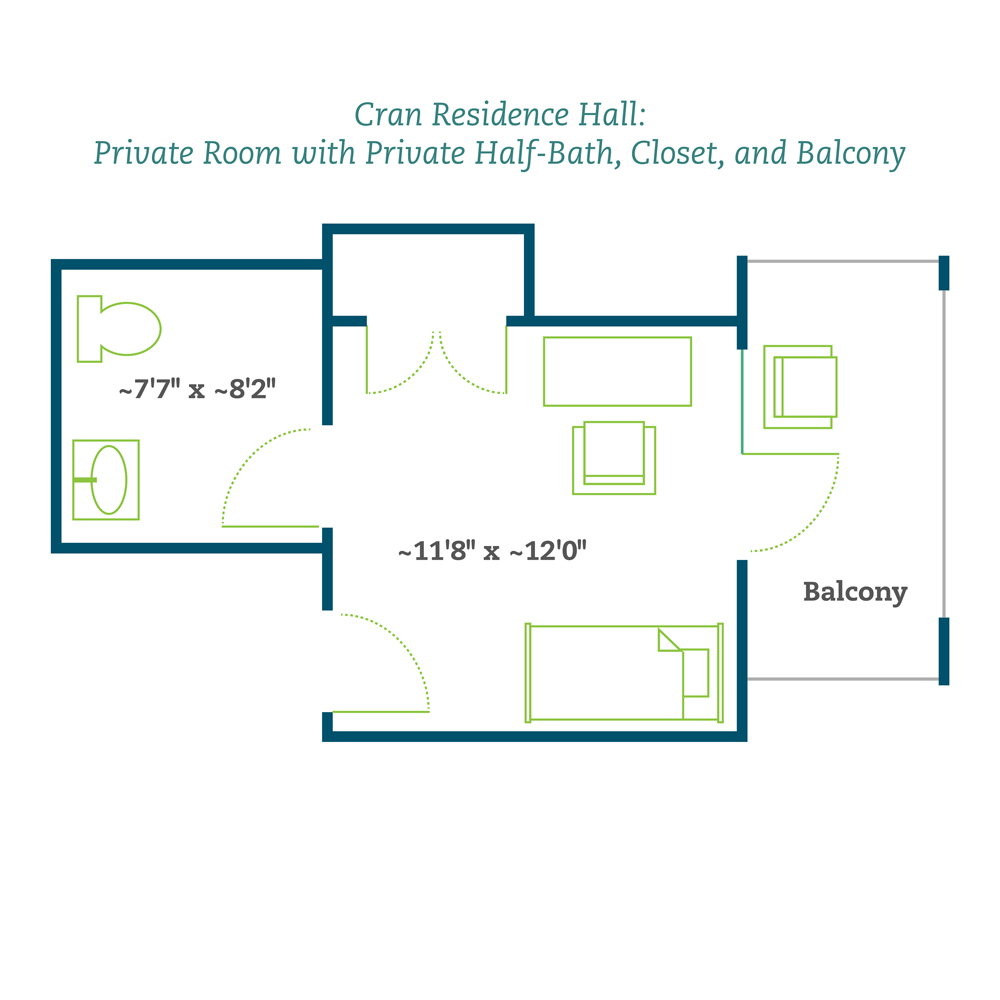 Floor plan Cran Residence Hall